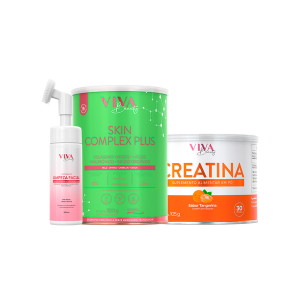 Colágeno de limão + Creatina de tangerina +  Espuma de limpeza