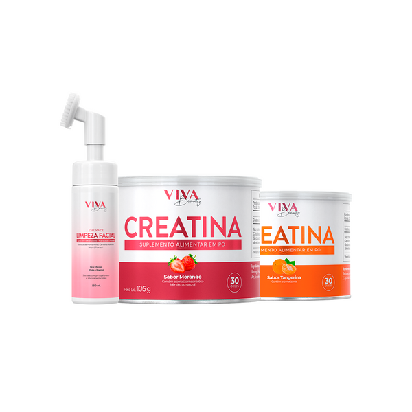 Creatina de Tangerina+ Morango + Espuma de limpeza